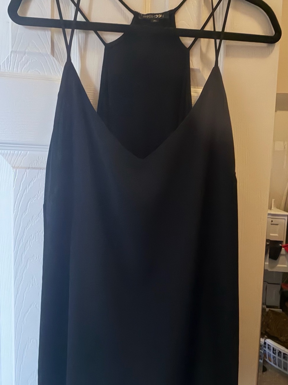 Papermoon Black Halter-Back Slip Tank Top